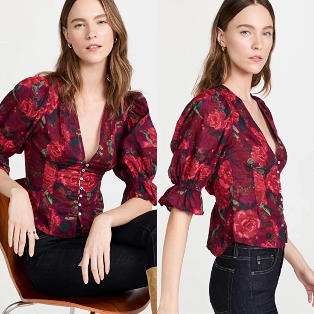 free people I found you printed top